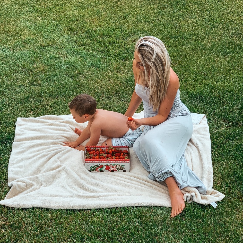 Silver Strapless Maxi Dress